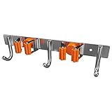 SAYONEYES Screw and Adhesive Broom Holder Wall Mount - Heavy Duty SUS304 Stainless Steel Broom and M