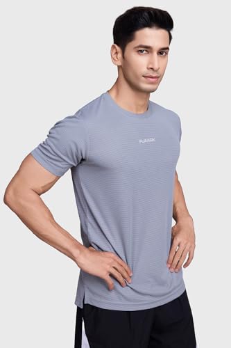 Image of FUAARK Men Moisture Wicking Solid Round Neck Tshirt