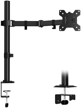 ERGOMAKER モニターアーム ディスプレイアーム シングル 1画面 クランプ・グロメット両取付 耐荷重10KG 多角度調節
