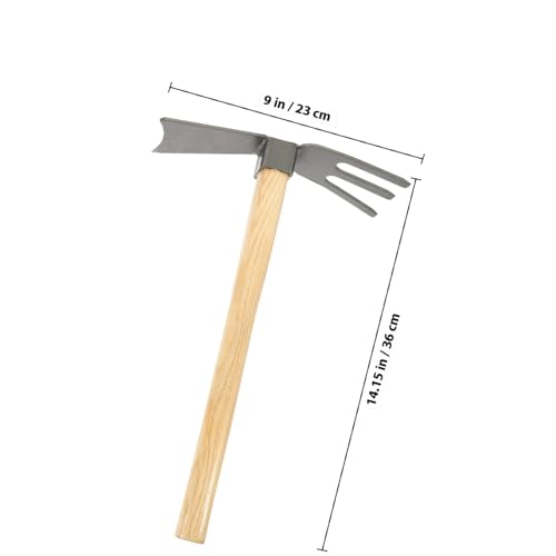 Outil de binage polyvalent avec manche en bois pour aérer et désherber efficacement