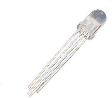 uxcell 50 Pcs 5mm Round Head Common Cathode RGB Light LED Emitting Diodes