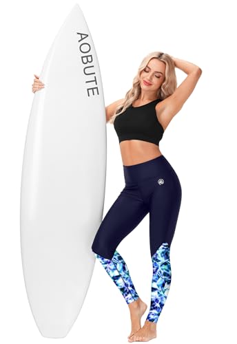 Image of AOBUTE Women Swim Pants UPF 50+ Rash Guard Pants High Waisted Swimming Leggings