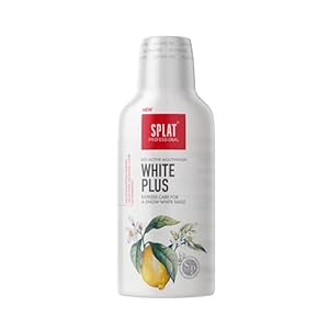 SPLAT Professional White Plus Mondspoeling voor witte tanden en een frisse adem – het fluoridevrije en 99% natuurlijke mondwater beschermt effectief tegen tandplak en cariës – 275 ml