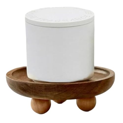 Peosaard Bandeja de Madera Redonda, Elevador Decorativo de Pedestal, para centros de Mesa de Mesa de mostrador, de Entrada, Cocina de la granja/5x1.7