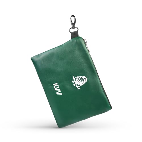 KVV Premium Waterproof Golf Pouch - PU Leather Accessory Bag