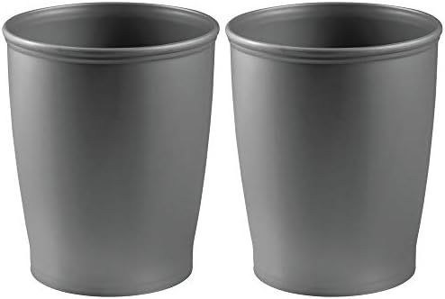 mDesign Modern Round Shatter-Resistant Plastic Small Trash Can Wastebasket