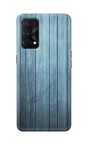 Image of Printed Hard Back Cover Case for Realme GT Master Edition 5G Back Cover (Wooden Blue) -702