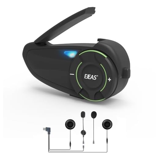 EJEAS Q8 Mesh 3.0 Sistema de Comunicación de Intercomunicación Grupal, Intercomunicador Casco Moto Bluetooth 5.1 con Reducción de Ruido CVC y Uso Compartido de Música para 6 Jinetes(1 Paquete)