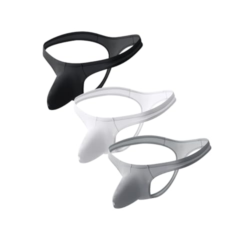 Mens Ice Silk Thongs Underwear U Convex Pouch Nylon Solid Color G-String Thongs Underwear Panties