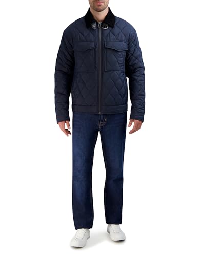 Image of Cole Haan Men's Diamond Quilt Long Sleeve Casual Jacket