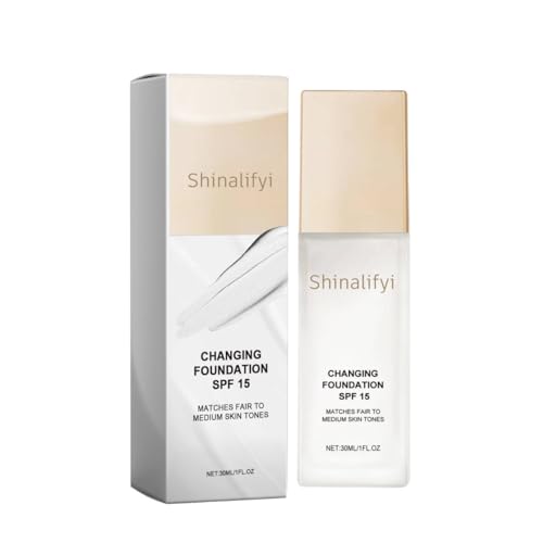 Color Changing Foundation for Mature Skin, Concealer Cover Cream, Hydrating and Lightweight Liquid Foundations, Tone Suitable for All Skin Types(1 PC)