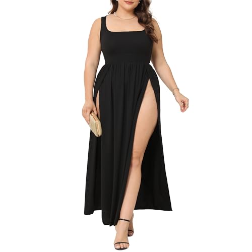 Amazon.com: SILUI Women's Square Neck Double High Slit Summer 2025