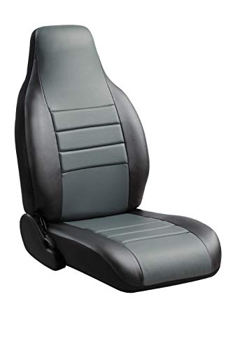 Fia SL68-21 GRAY Custom Fit Front Seat Cover Split Seat 40/20/40 - Leatherette (Black w/Gray Center Panel) #1