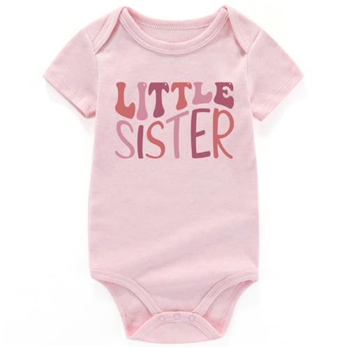 shlrzy Little Sister Newborn Outfit Funny Baby infant girl clothes Baby Sister Outfit Baby Clothing