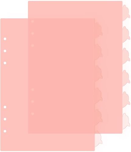 Separadores de carpetas A5, 6 pestañas "Dolphin", separadores de pestañas de plástico para carpeta, 2 unidades, lindas pestañas de índice de