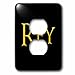 3dRose Rey popular baby boy name in America. Yellow on black... - Light Switch Covers (lsp-376759-6)
