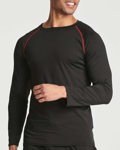 Image of Real Essentials 4 Pack: Men's Compression Long-Sleeve T-Shirt Athletic Cold Weather Baselayer (Available in Big & Tall)