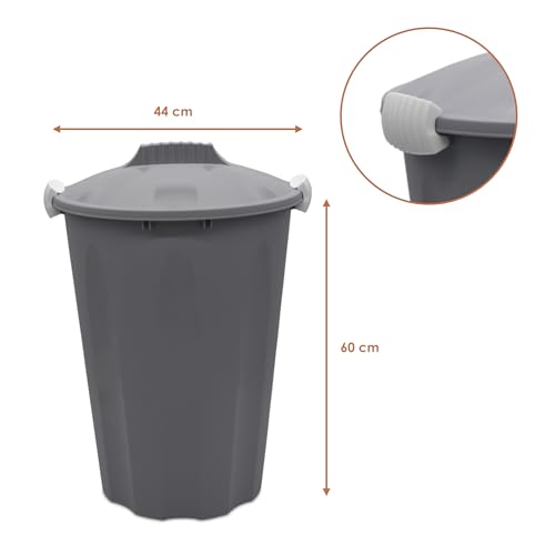 Spetebo Universal Maxitonne aus Kunststoff - 40 Liter - Allzweck Tonne mit Deckel farblich sortiert - Garten Mülltonne Regentonne mit Klickverschluss Abfalleimer Mülleimer