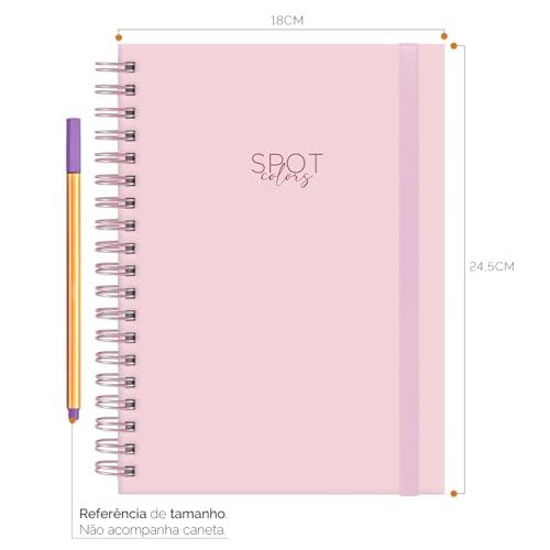 Caderno Colegial Plus Spot Colors Rosa Claro 10 Matérias