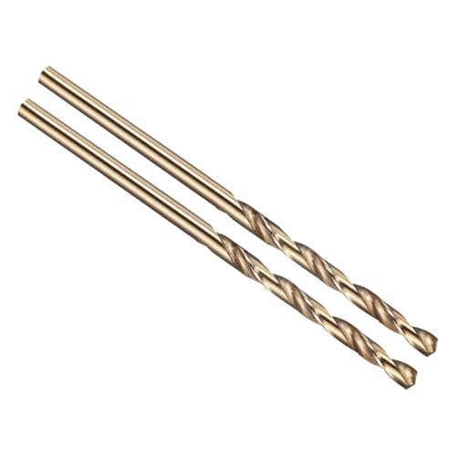 PATIKIL 1/8" Drill Bit M2 High-Speed Steel Gold Finish 2Pcs