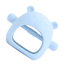 Teether Silicone Teething Stick with Easy-Grip Lever for Newborns Safe Wrist-Fixed Design for Gum Massage and Teeth Growth Stimulation Blue Teething Relief Tool