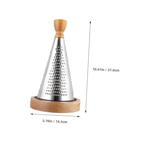 Rallador de queso con mango cómodo acero y madera miniatura 2