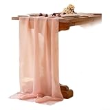 Striscia da tavolo in tessuto liscio, 70 x 300 cm, resistente all'attrito, colore: rosa