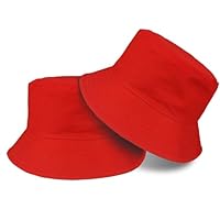 TUONYIS 2 Stücke Unisex Fischerhüte, Baumwolle Anglerhut, Bucket Hat Faltbar, Sommerhut Outdoor Sun Protection, Kappen Cap Freizeithut, zum Wandern Camping Reisen Angeln 56-58cm (Rot)