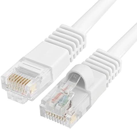Cmple Cat5e Network Ethernet Cable - Computer LAN Cable 1Gbps - 350 MHz, Gold Plated RJ45 Connectors - 50 Feet White