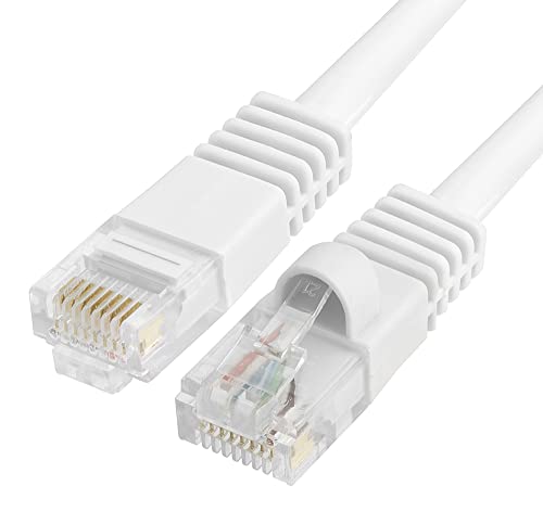 Cmple Cat5E Network Ethernet Cable - Computer Lan Cable 1Gbps - 350 Mhz, Gold Plated Rj45 Connectors - 50 Feet White #TOP29