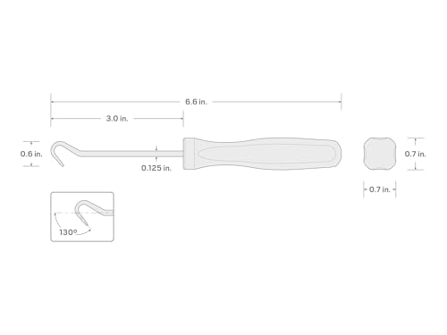 Image of TEKTON 130-Degree Blunt Hook | PNH24105 | 1 /8 x 3 in. Shank