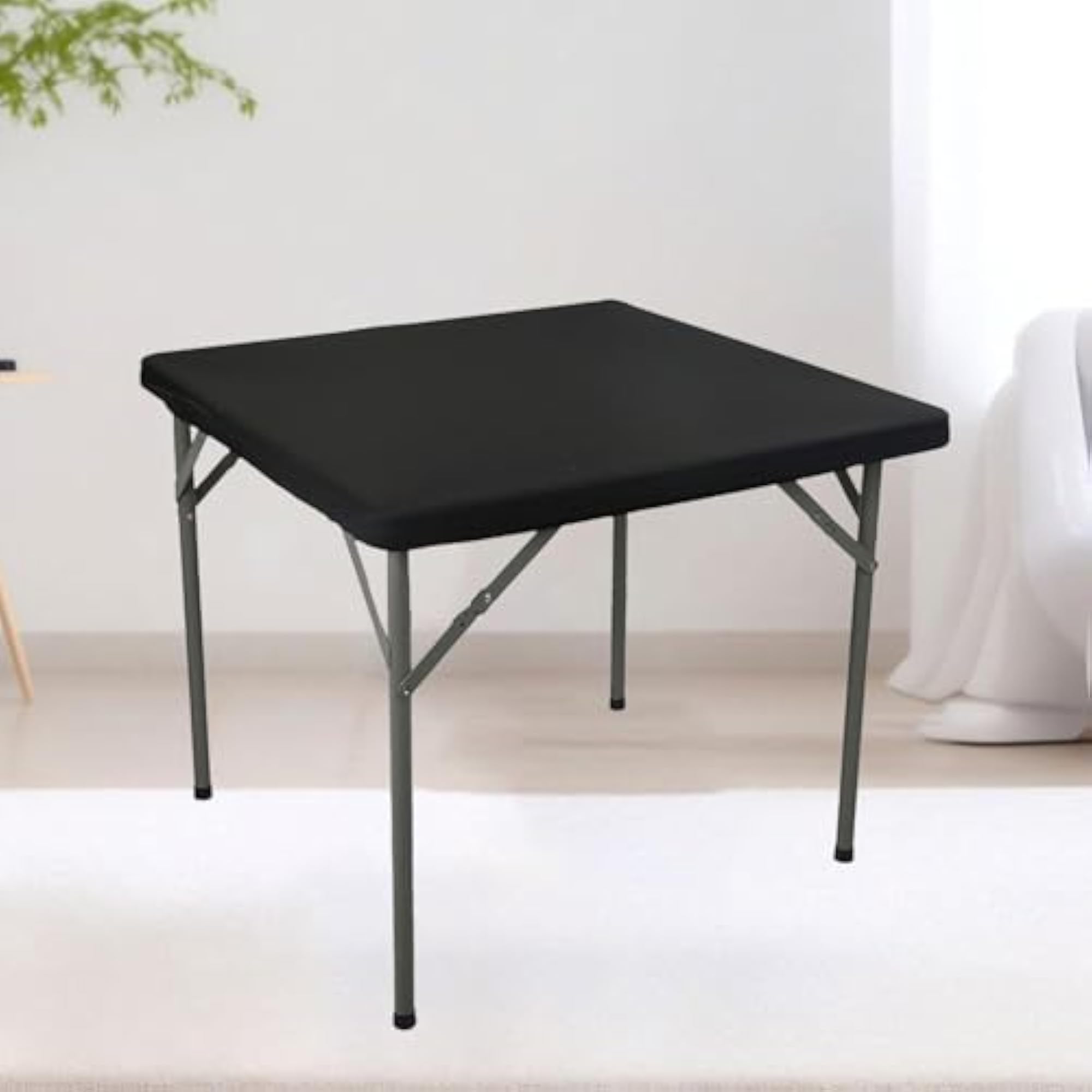 Square Table Cover Stretchable Elastic Tablecloth for Dinner Party
