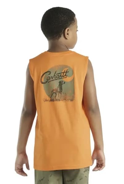 Carhartt 6694 | Dog Graphic Sleeveless Shirt, Exotic Orange | 4 Toddler (4T)