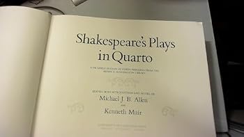 Hardcover Shakespeare's Plays in Quarto: A Facsimilie Edition of Copies Primarily from Henry E. Huntingtons Library Book
