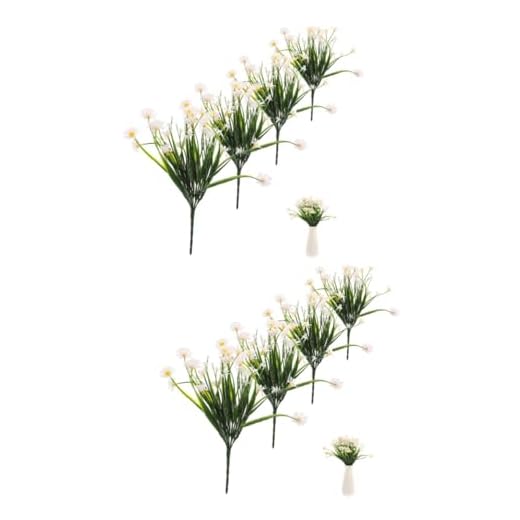 PRETYZOOM 8 Piezas Margarita Artificial Margarita Blanca Flores Artificiales Flores De Tallo Flores De Margarita Falsa Ramos De Flores De Boda Blanco Foto Decoraciones El Plastico Novia