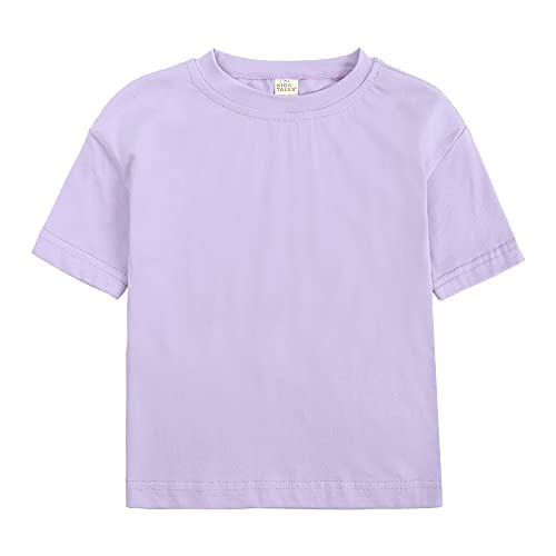 Image of Kids Tales Little Boys Girls Solid Color Short Sleeve Pullover T-Shirt | 12 Months - 4 Years, Round Neck, Solid Color, Short Sleeve, Soft Material, Casual Daily Wear, Sport Wear