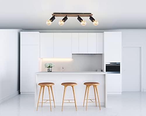 Foco de madera marrón oscuro Globo para iluminar salones acogedores 3