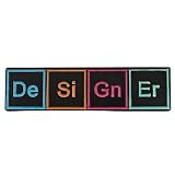 Ficsowy Designer Periodic Table Enamel Pin, Colorful Element Blocks Style Lapel Pin, Creative Artist Badge for Jackets Backpacks Lanyards, Unique Gift for Graphic Designers Art Students Studio Coworkers