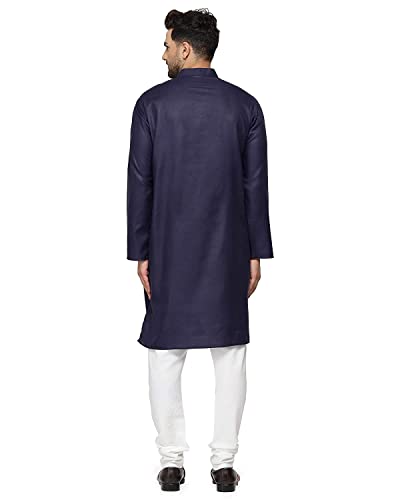 Image of weltpocket Men's Cotton Blend Solid Straight Kurta