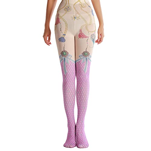 Image of Sahabowi Women Tights, Opaque High Waist Pantyhose, Vintage Control Top Stockings
