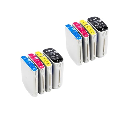 Cartucho de Tinta 940XL con Chip, Compatible con HP Pro 8000 8500a 8500(2BK 2C 2M 2Y)