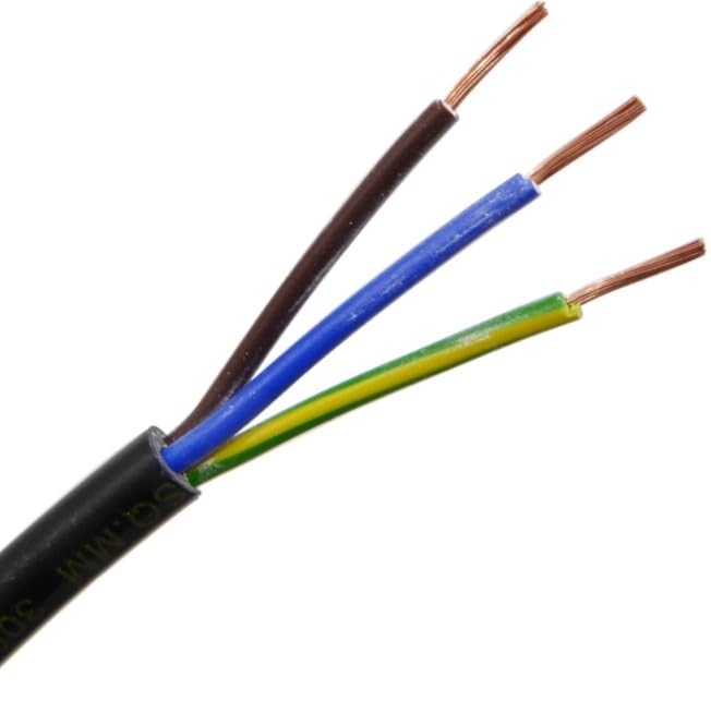 JAFSAL ONLINE 3 Core Flexible PVC, Mains Wire Cable, Electric Wiring, 3183Y Cable, Flexible Wiring, (1m, BLACK)