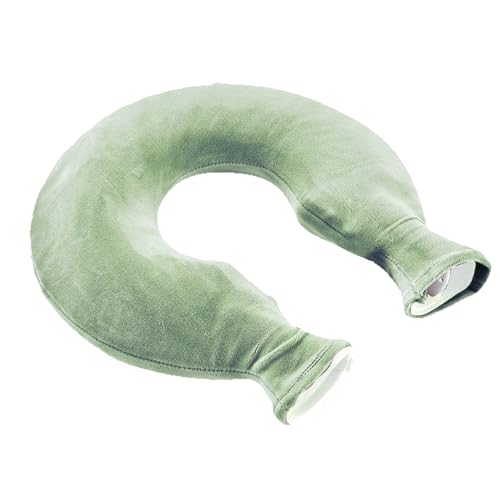 de agua caliente, calentador de hombros en forma de U, botella térmica para cuello con de forro polar, para músculos en casa, viajes, invierno, relajación y compresas frías