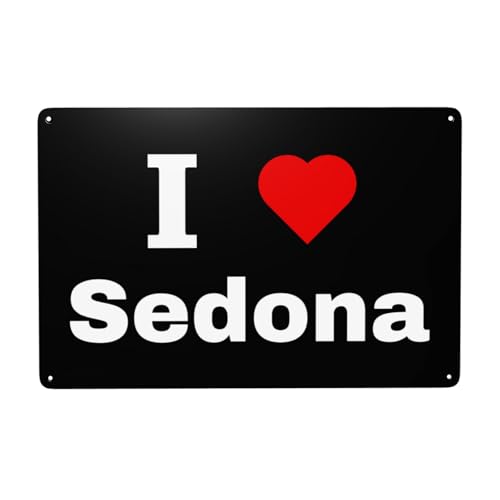 I Love Sedona Tin Sign Vintage Metal Wall Decor 8x12