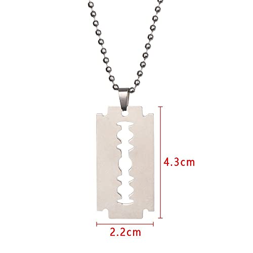 HomeSoGood Pendant Unique Razor Blade Shaped Punk Street Unisex Stainless Steel2