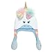 ABG Accessories Little Girl's Unicorn Squeeze and Flap Fun Cold Weather Hat Hat, white/blue, Age 4-7