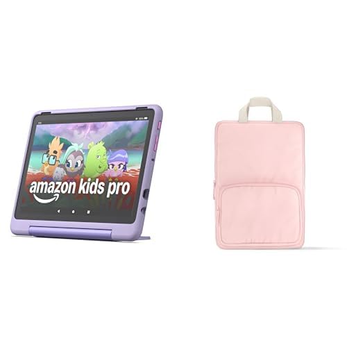 Amazon Fire HD 10 Kids Pro tablet Sleeve Bundle — Bundle includes Amazon Fire HD 10 Kids Pro tablet, 32GB, Happy Day & Pink Carrying Case