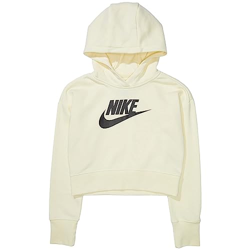 nike swoosh crop hoodie in white