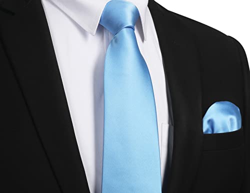 Image of Enlision Mens Ties Solid Color Satin Necktie Ties for men Handkerchief Cufflinks Pocket Squares for Wedding