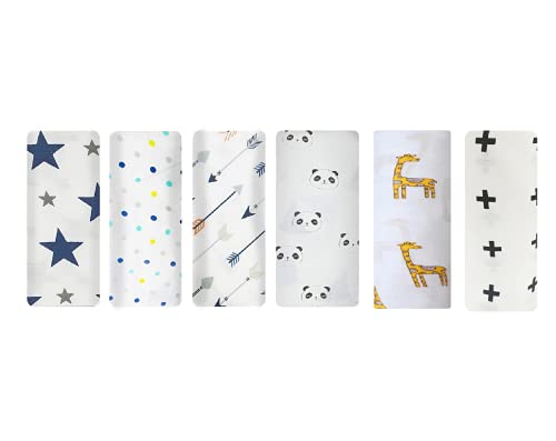 Image of swaddle blanket wrapper Pure Cotton Muslin Baby Swaddle Blanket, Wrap Cloth Cotton Swaddle for Newborn Baby Cotton Swaddle Blanket-Pack of 6 with Size 120X100 CM - Anchor Dot